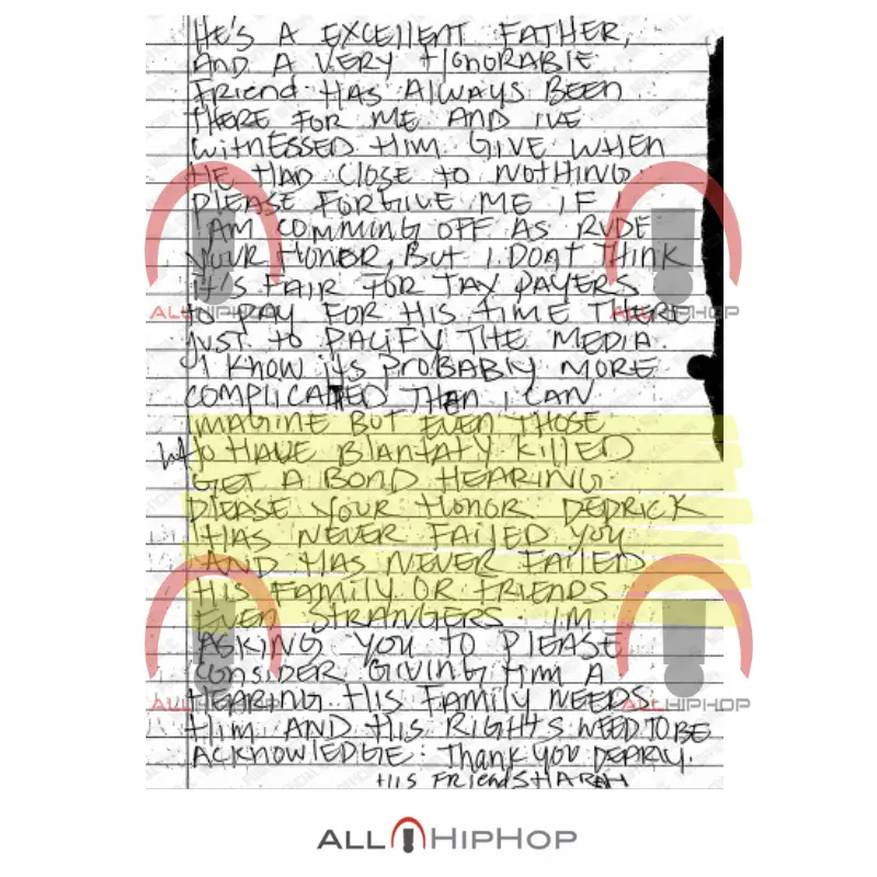 XXXTentacion's alleged killer's friend writes a letter to judge