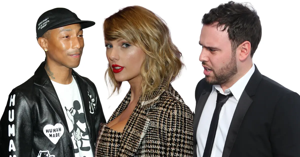 pharrell, taylor swift and scooter braun
