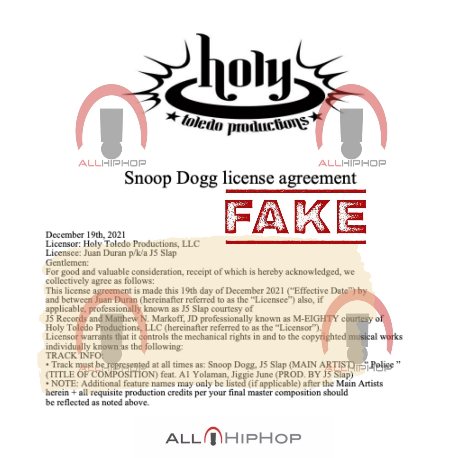 M80 Provides Fake Contract For Fake Snoop Dogg Song "Police"