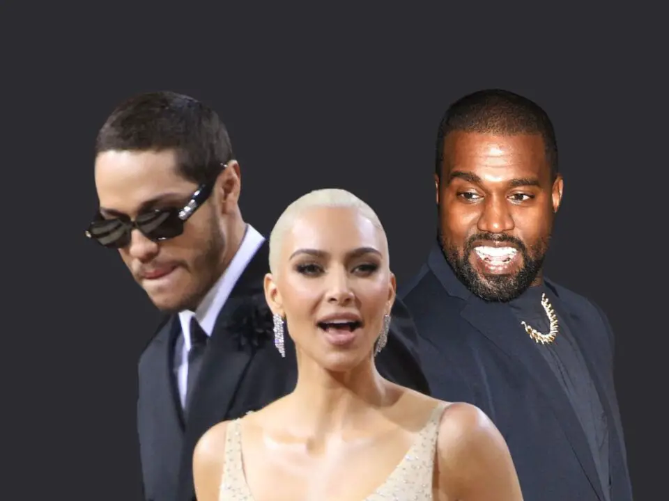 Pete Davidson, Kim Kardashian and Kanye West
