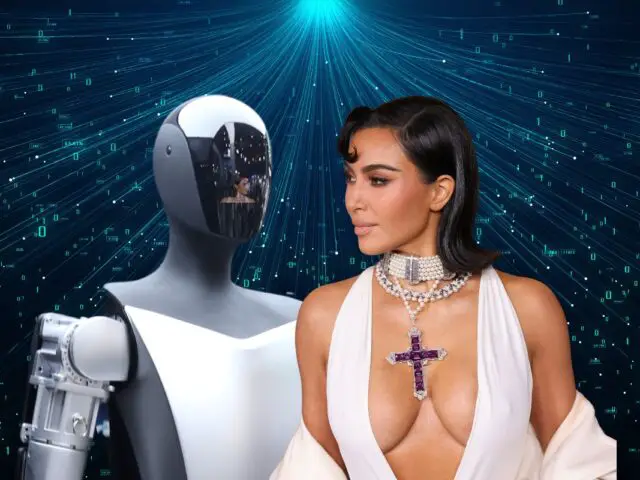 Kim Kardashian With Tesla Robot Optimus