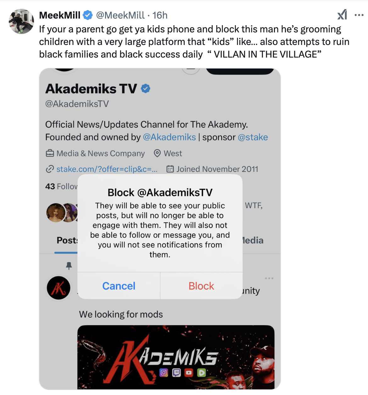 Meek Mill Slams Akademiks After Inappropriate Livestream 